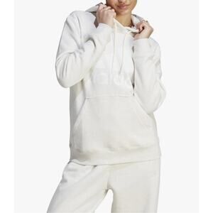 Adidas‎ Essentials Big Logo Regular Fleece Off-White Melange Hoodie Size Large